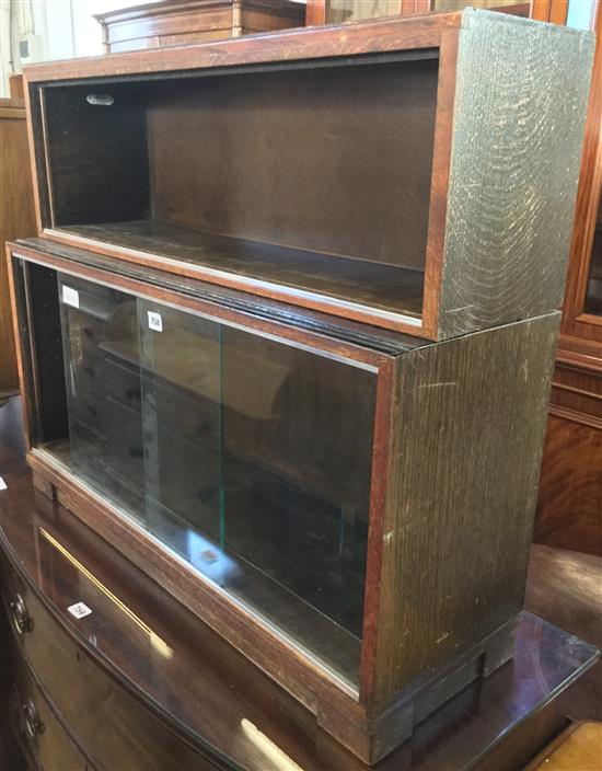 Two section glazed bookcase